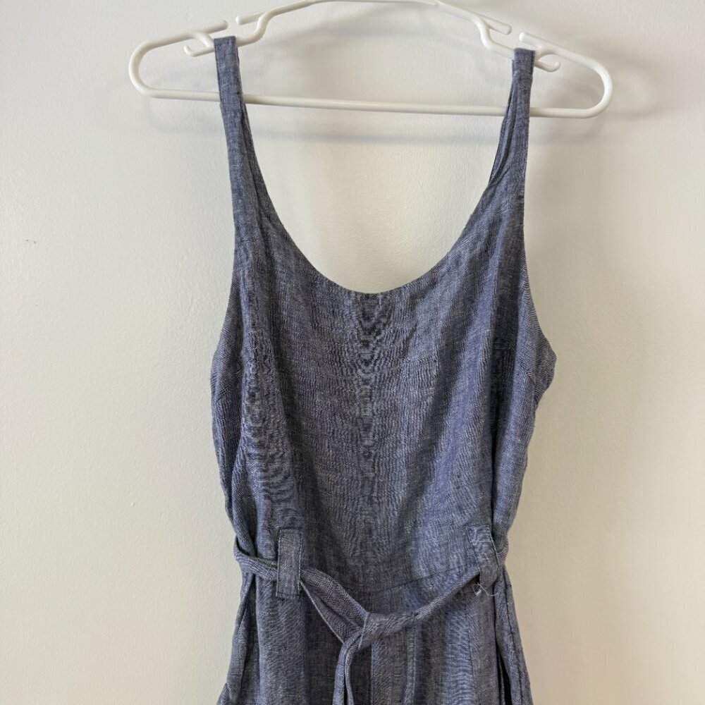 Rachel Zoe Blue Linen Wide Leg Jumpsuit - Picture 6 of 11